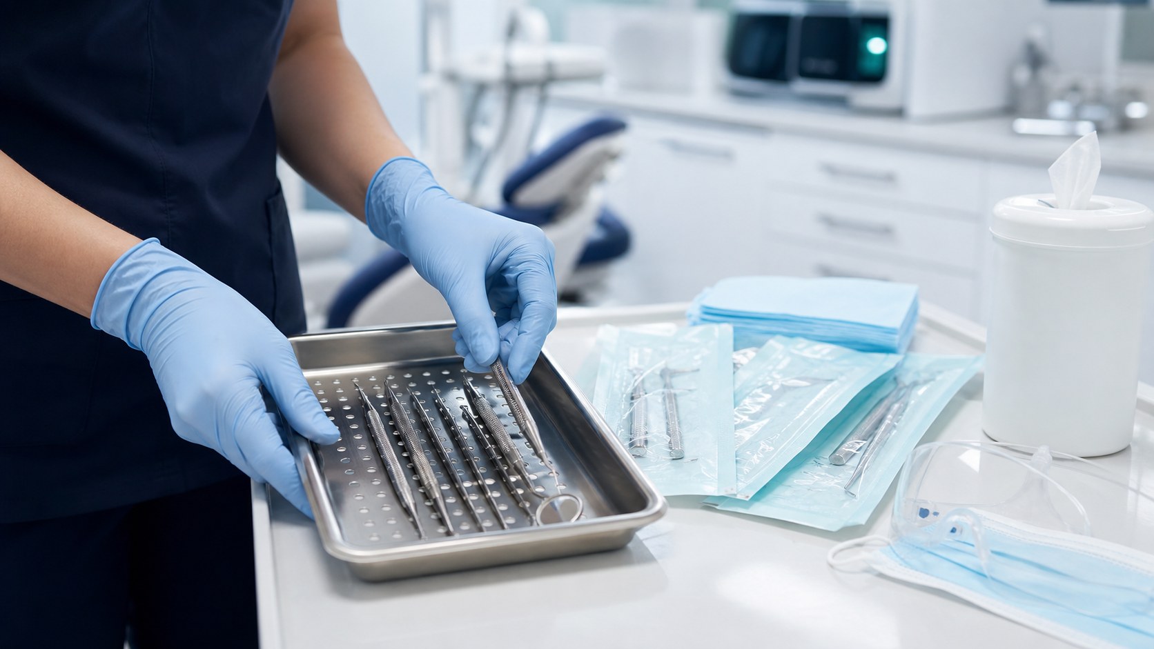 Sterilized operatory prepared for advanced implant treatment planning